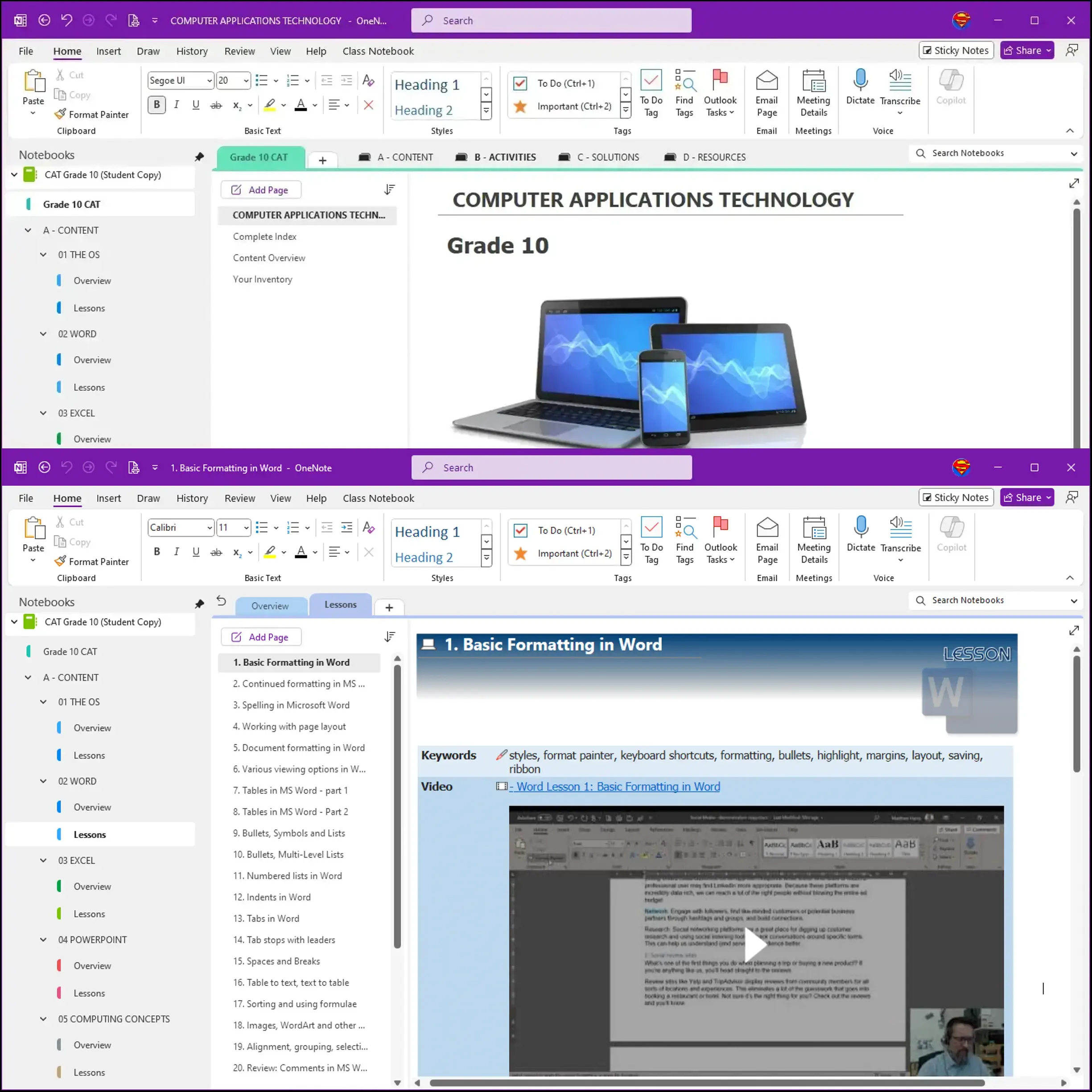 CAT Digital Notebook for Grade 10 Students